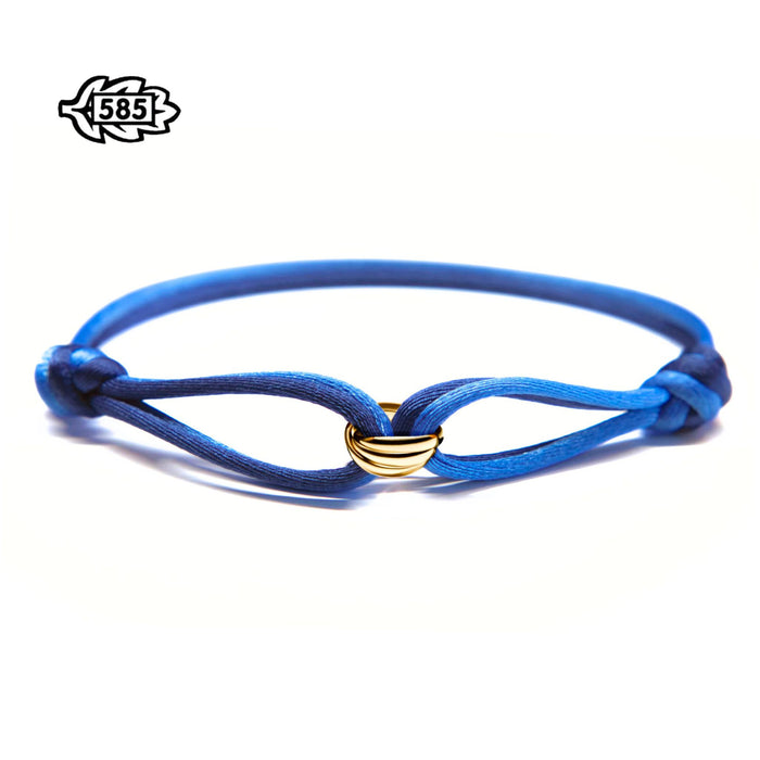 14K Tricolor Double Knotted Gelbgold