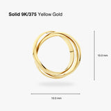 9K Tricolor in Yellow Gold