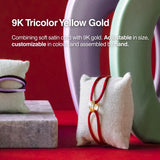 9K Tricolor in Yellow Gold