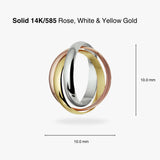 14K Tricolor Double Knotted