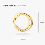 14K Tricolor Armband Gelbgold